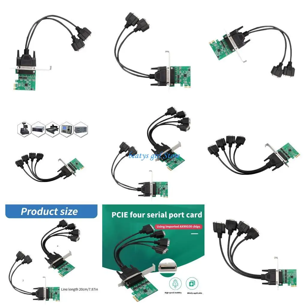 

C7AB PCIE 1x to RS232 Serial Card 2/4 Port for Industrial Control and Communication