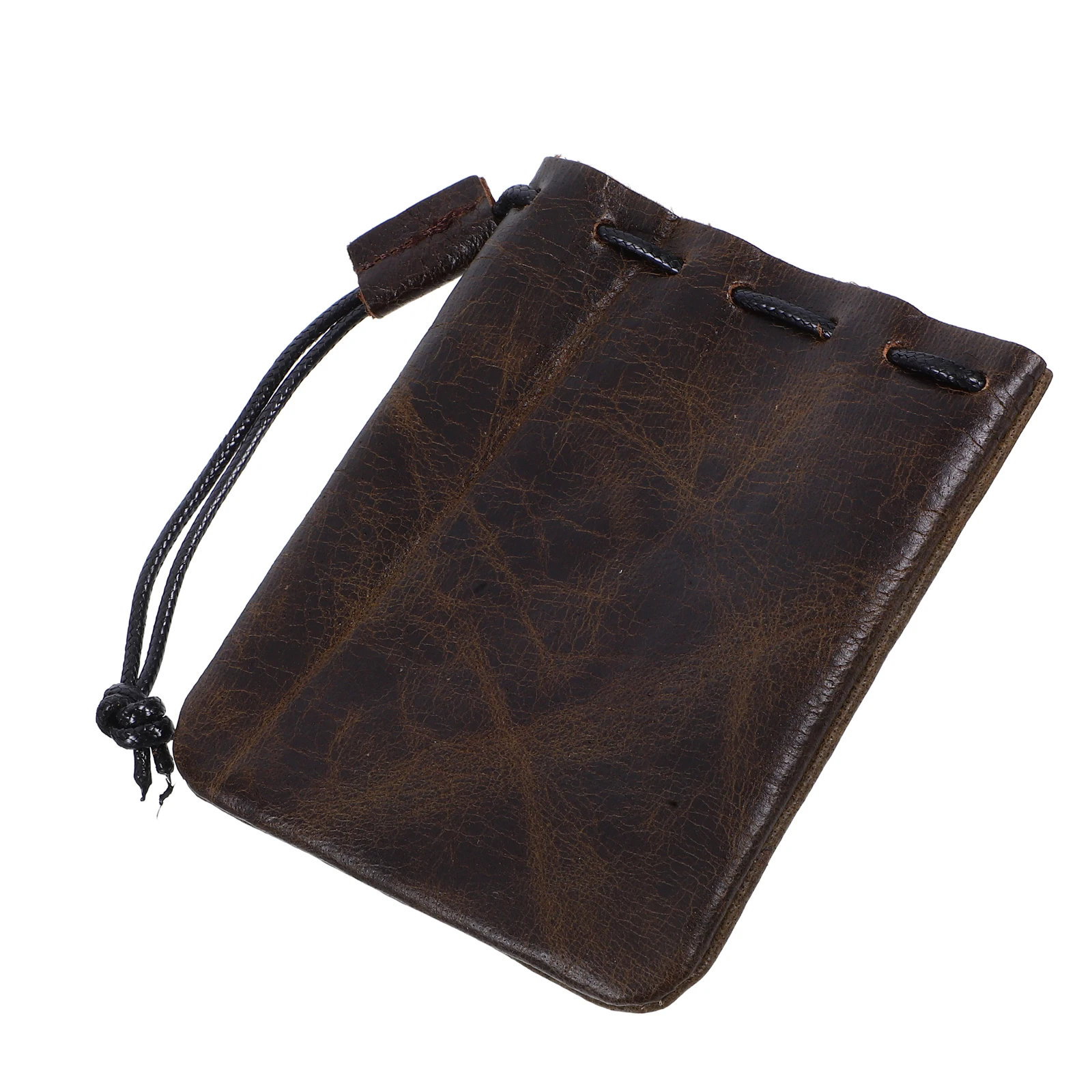 

Drawstring Bag Top Layer Cowhide Storage Pouch Compact Jewelry Organizer Vintage Coin Purse Money Bag Small