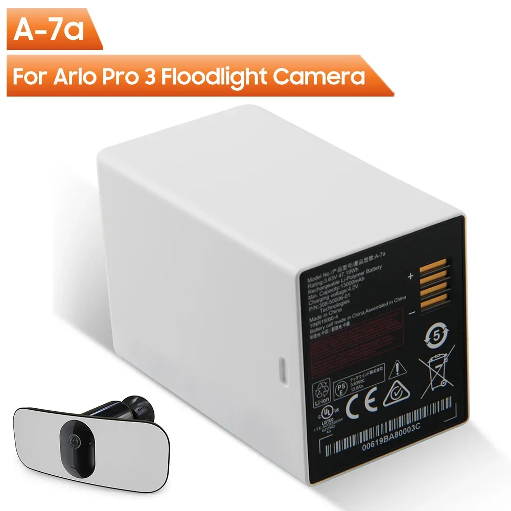 

Сменный аккумулятор для камеры A-7A для Arlo Pro 4 XL Spotlight 3 Pro 3 Floodlight Ultra 2 XL аккумулятор 13000 мАч