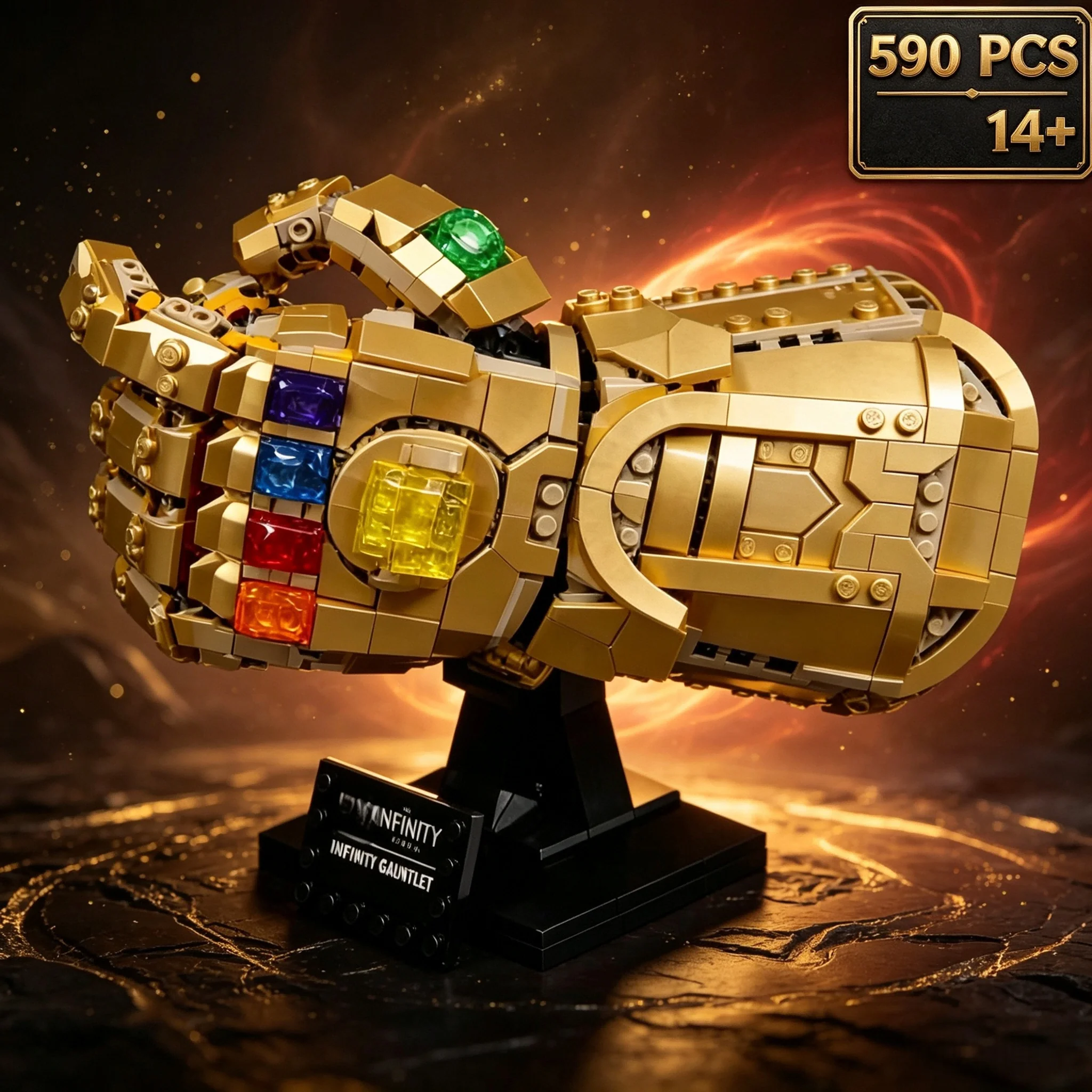 New MOC Infinity Stone Gloves 589PCS Assembled Home Decoration Accessories Suitable for Holiday Party Gifts