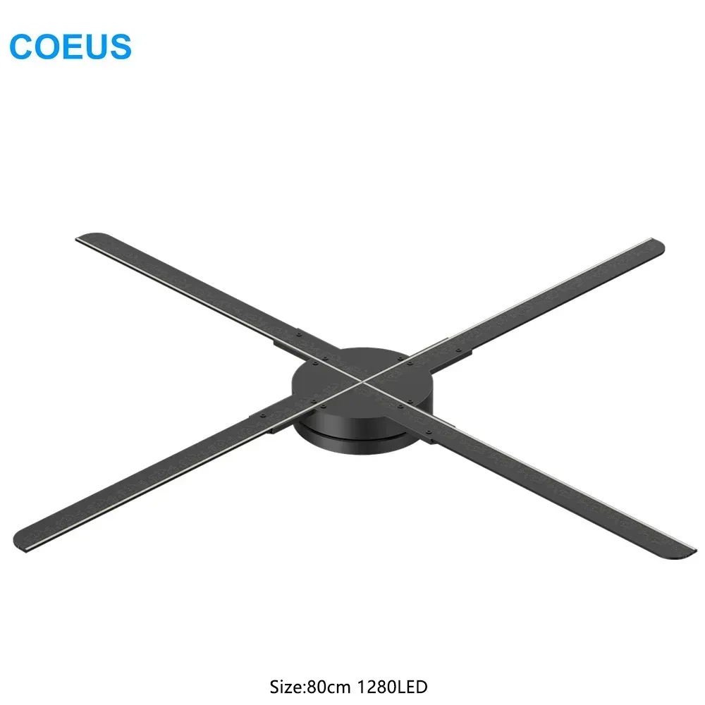 COEUS LED Four Blades 1280*1280 Indoor Advertising Hologram Holographic Naked Eyes 3D LED Fan with Wifi App Control 3D 80cm 1280