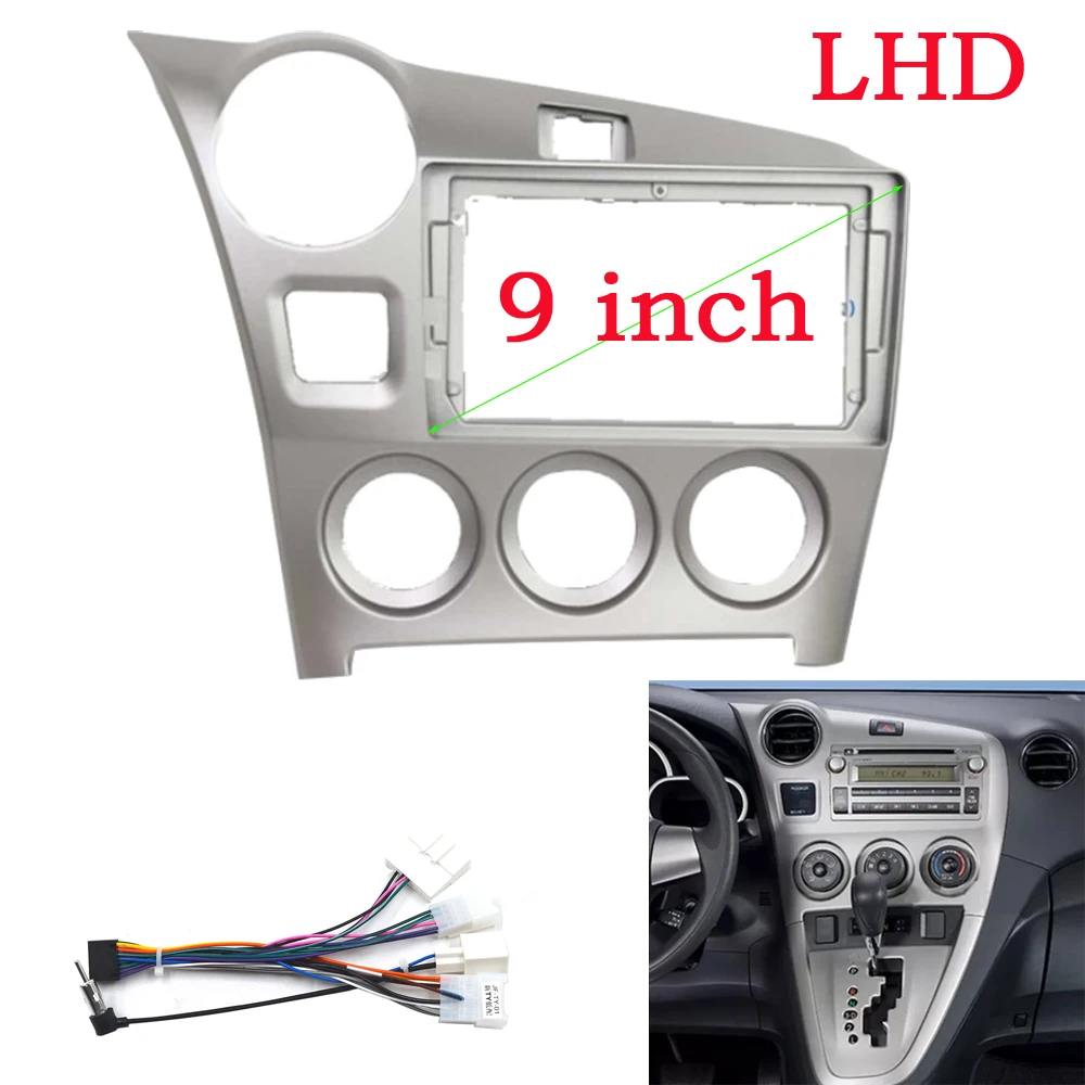 

9 inch 2 Din Car radio Installation Fascias Panel For Toyota Matrix 2009-2014 with Power Cable Dash Fit Dash Trim Kit Frame