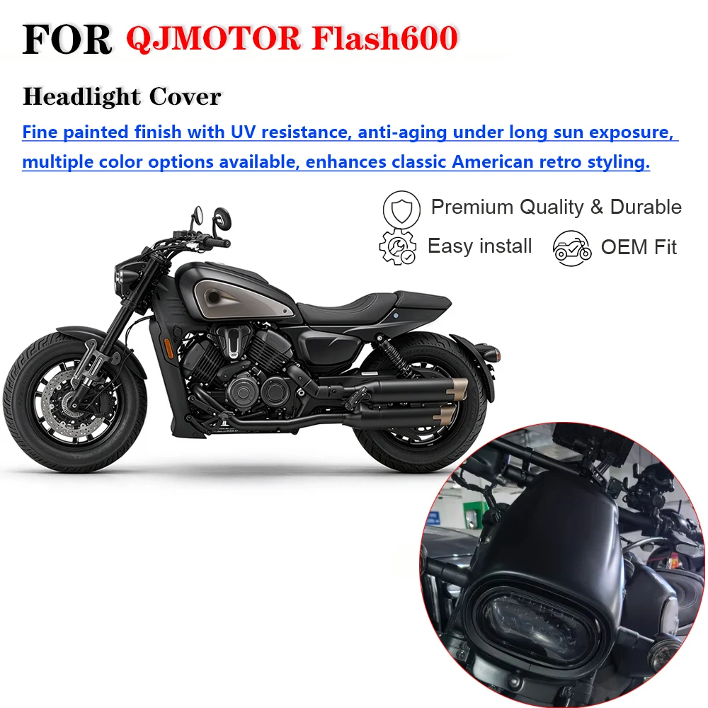 Motorcycle Modified Retro Headlight Cowl Windscreen Cover Accessories For QJMOTOR Flash 600 Cruiser