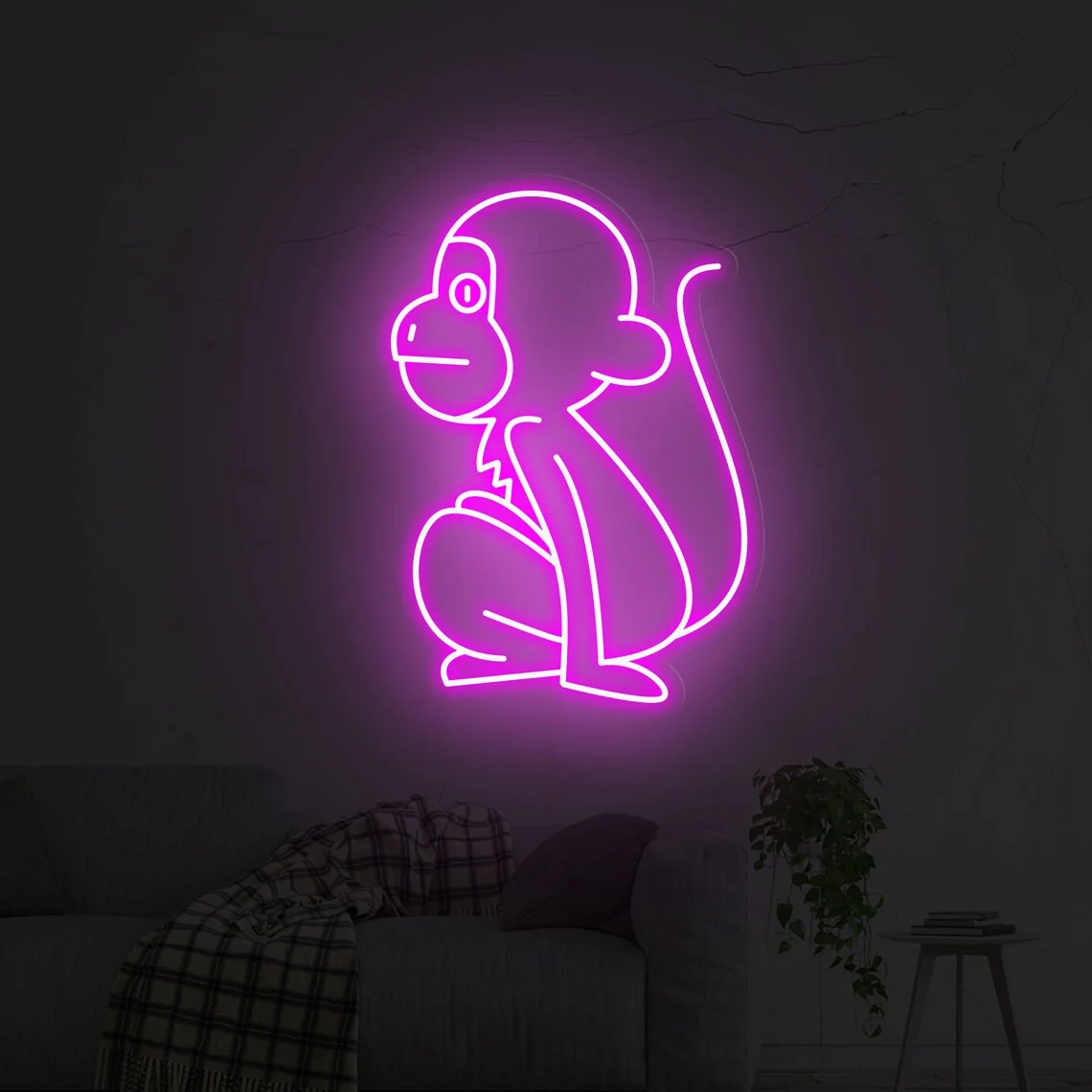 Monkey Neon Sign Animal Monkey Art Neon Kids Room Wall Decor Bar Gaming Room Bedroom Home Wall Decor Gift for Monkey lover