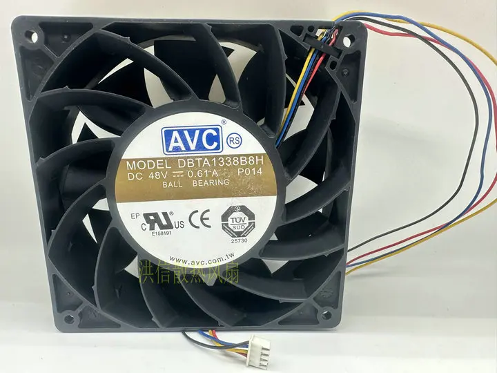 

AVC DBTA1338B8H P014 DC 48V 0.61A 127x127x38mm 4-Wire Server Cooling Fan