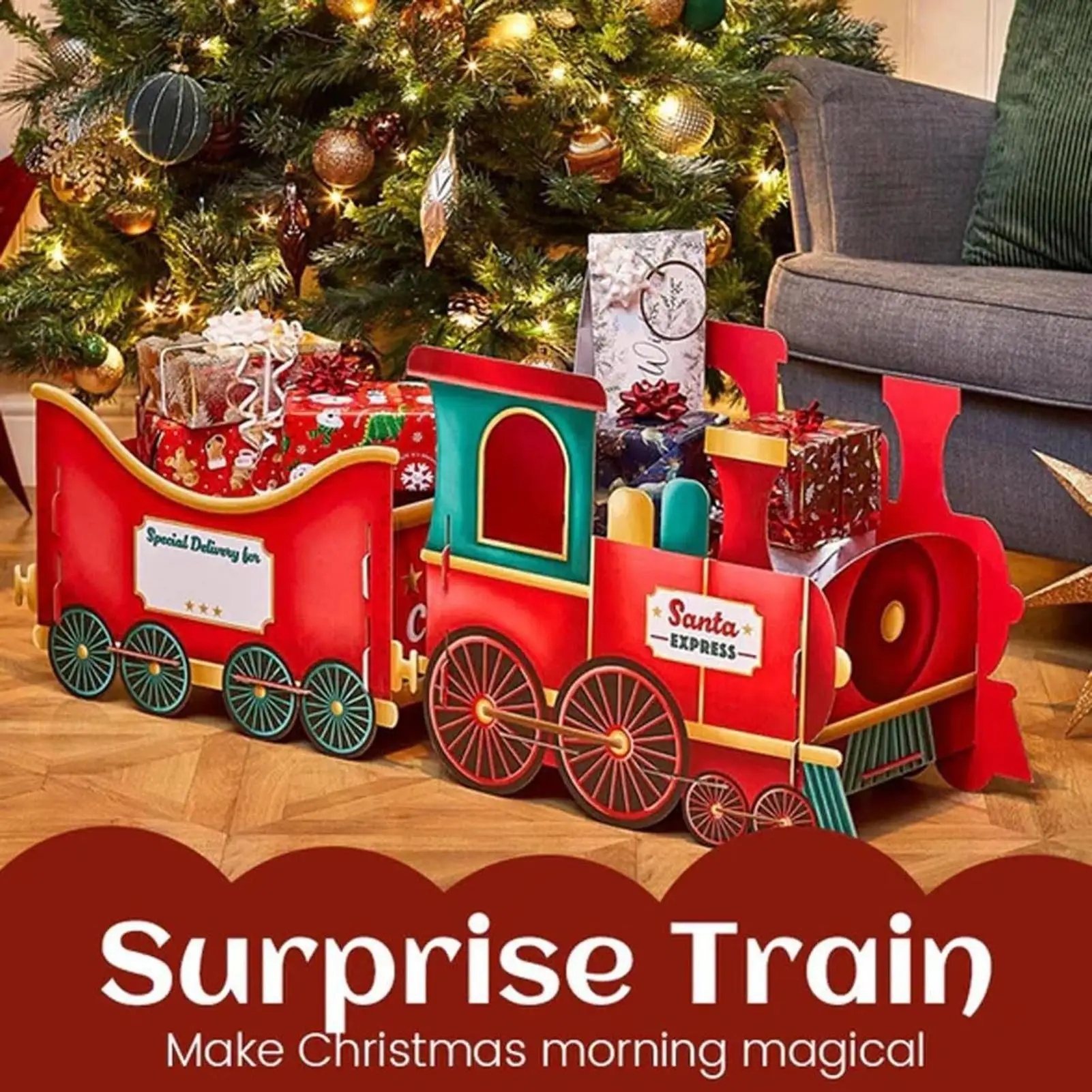 Weihnachten Süßigkeiten Zug Box Lebkuchen Muster Weihnachten Zug Dekor Urlaub Party Liefert für Schlafzimmer Home Büros Schule