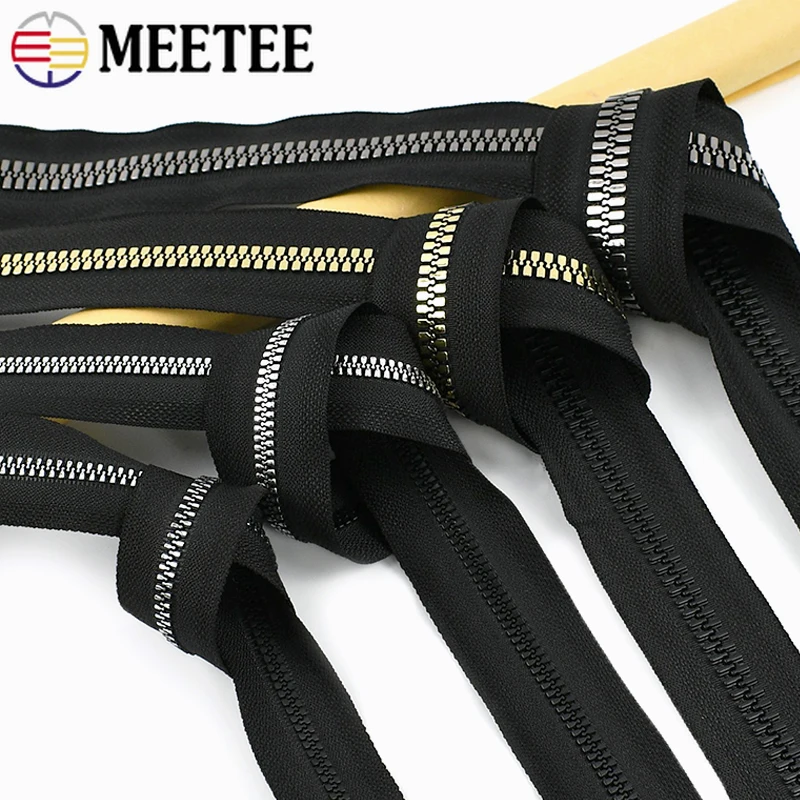 

2-10M Meetee 3#5#8#10#15# Sewing Resin Zipper By Meters Garment Closures Zippers Tent Continuous Zip DIY Novel Accessories Seams
