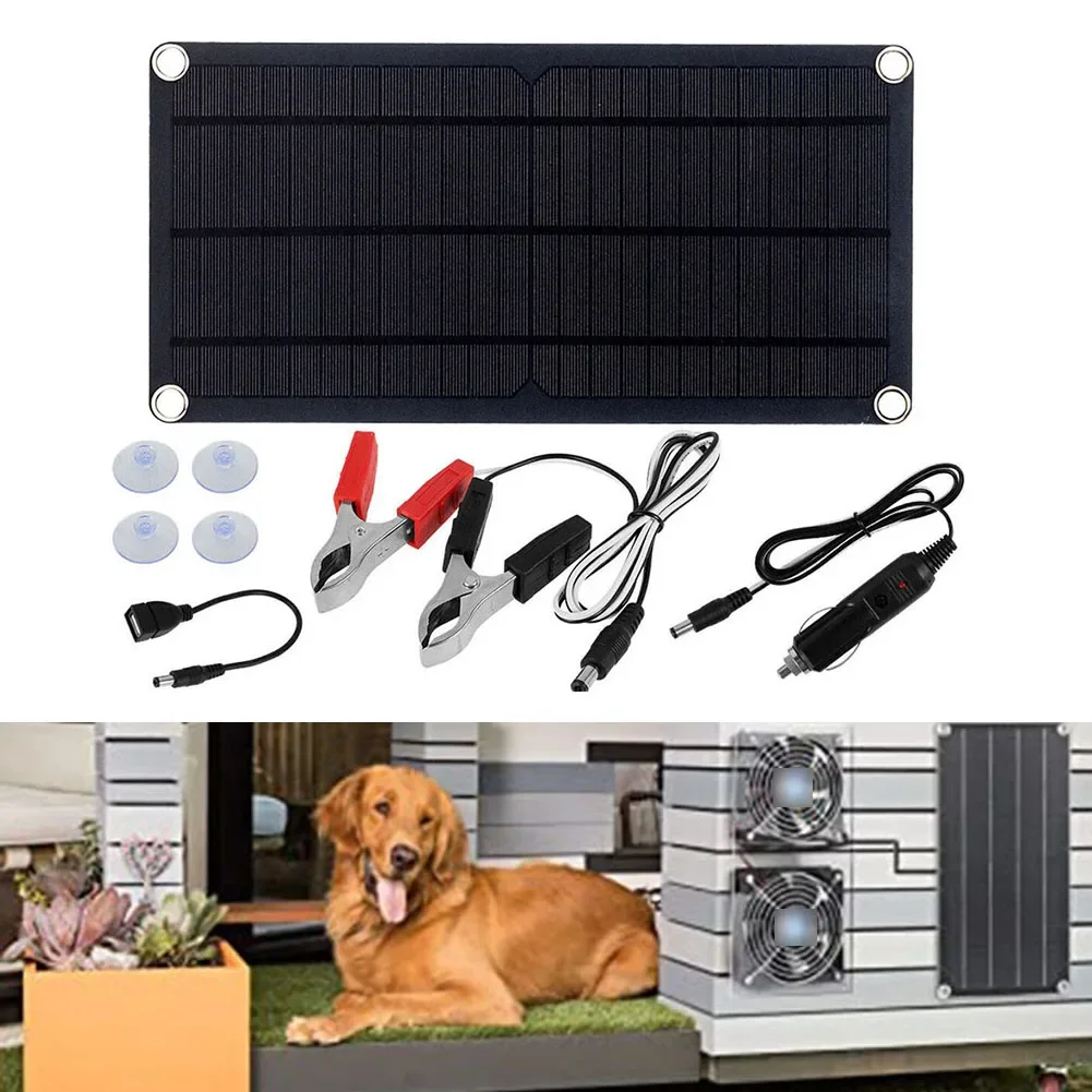 10W 6VSolar Charger Car Battery Maintainer Portable Solar Panel Kit Adapter Chicken Coop Pet House Window Exhaust Solar Panel