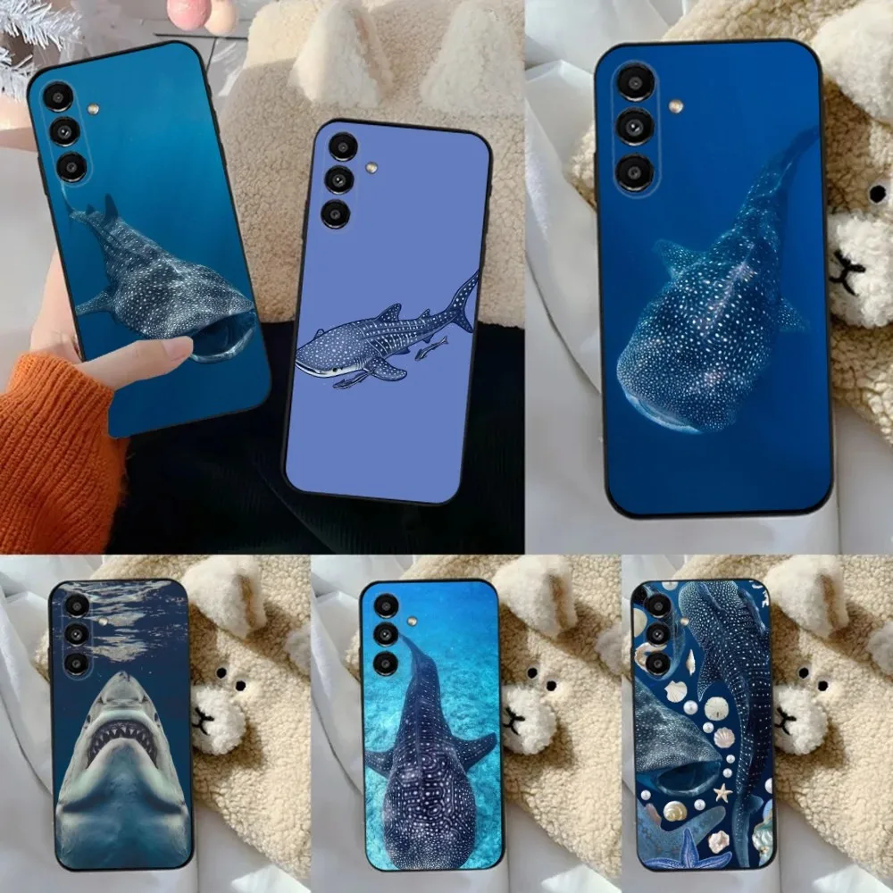 

Whale Sharks Fish Phone Case For Samsung S24,23,22,30,21,10,9,Ultra,Plus,Lite,FE,5G Black Soft Case