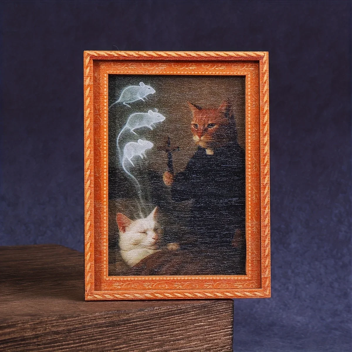 1 Stück Mini-Fotorahmen Katzen-Kühlschrankmagnet, Exorzismus-Kätzchen-Muster Kühlschrank-Deko für Küche, Zuhause & Katzenliebhaber Feiertagsgeschenk – Detail 3