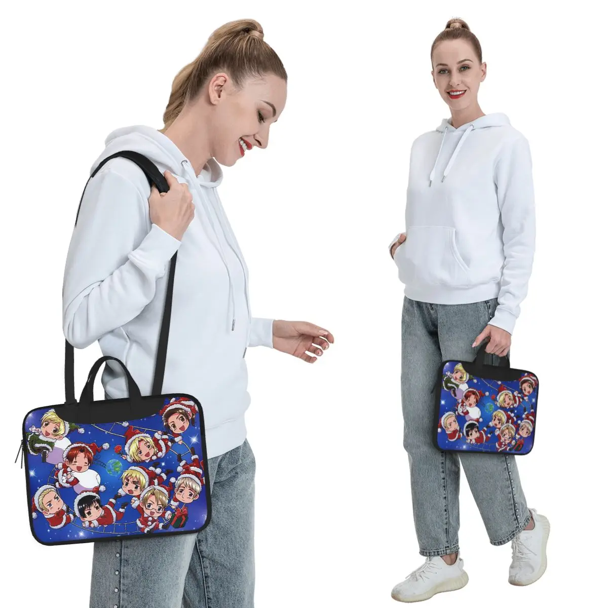 Hetalia Group World Stars Crossbody Laptop Bag Case Computer Bag 13 14 15.6 Inch Notebook Pouch for Macbook Pro Lenovo