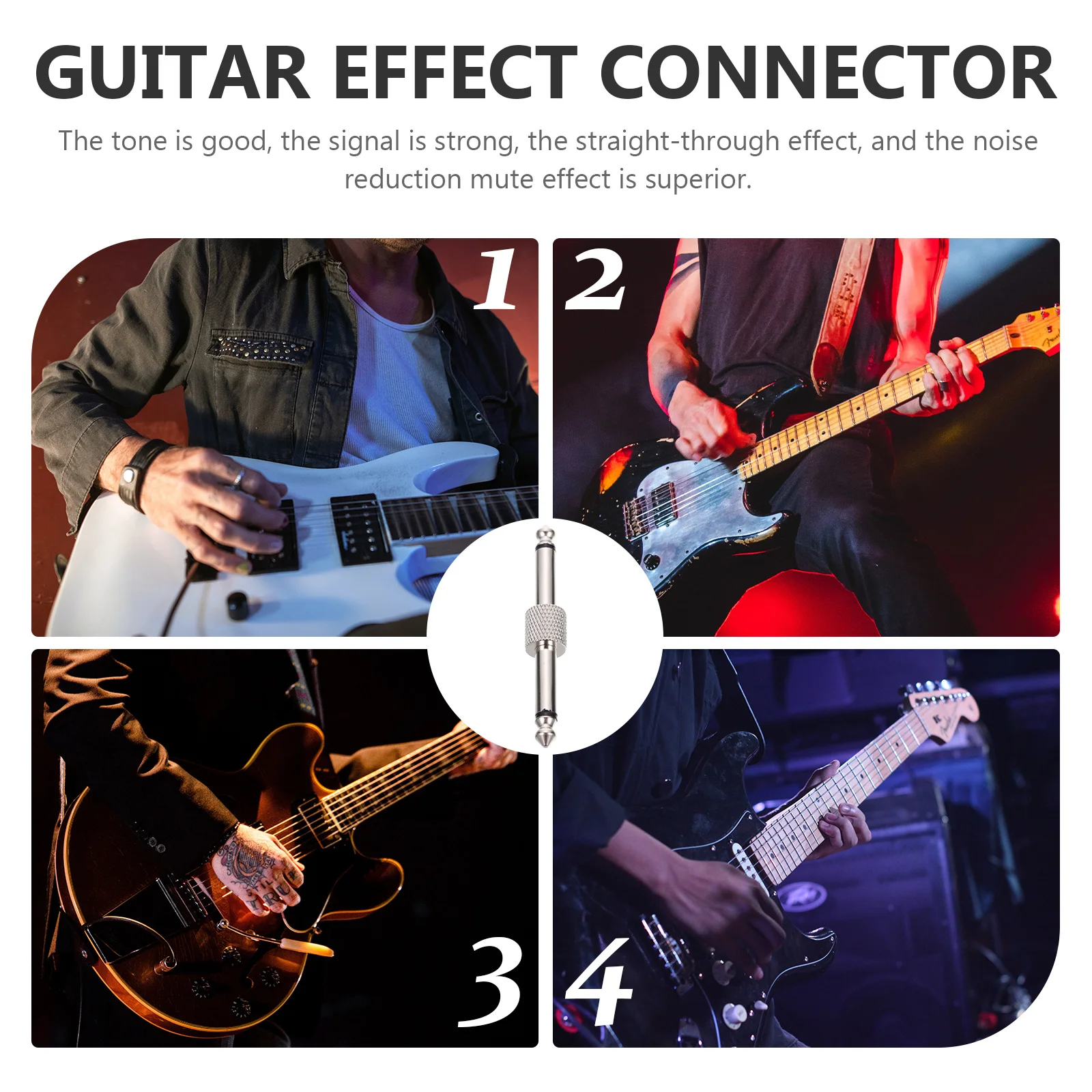 

3Pcs Audio Connector Fine Workmanship Guitar Effect Pedal Adapter Strong Signal Durable Guitar Pedal Board Connector