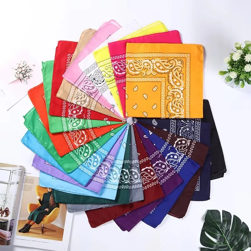 1-3 Buah Bandana Cetak Bohemian Ikat Kepala Pola Paisley Sapu Tangan Hiphop Luar Ruangan Uniseks Ikat Kepala Pembungkus Pergelangan Tangan Masker Sapu Tangan
