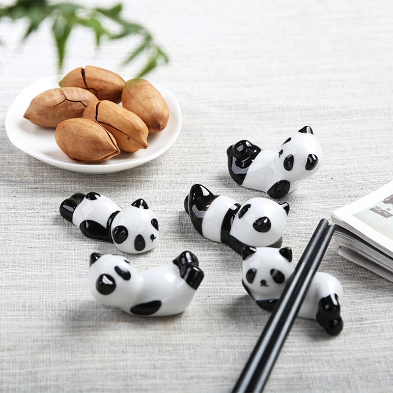 Cute Panda Underglaze Ceramic Chopstick Holder Tableware Restaurant Spoon Bracket Utensil for Kitchen Supplies Home Centerpiece image 6