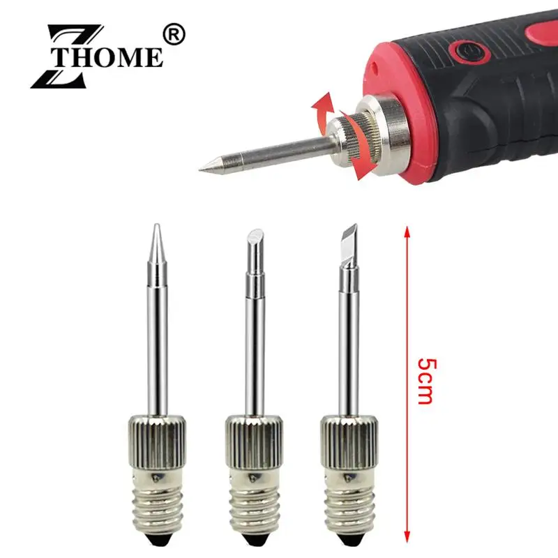 Welding Soldering Tips USB Soldering Iron Head Replacements Threaded Soldering Tip Fits for E10 Interface Soldering Iron