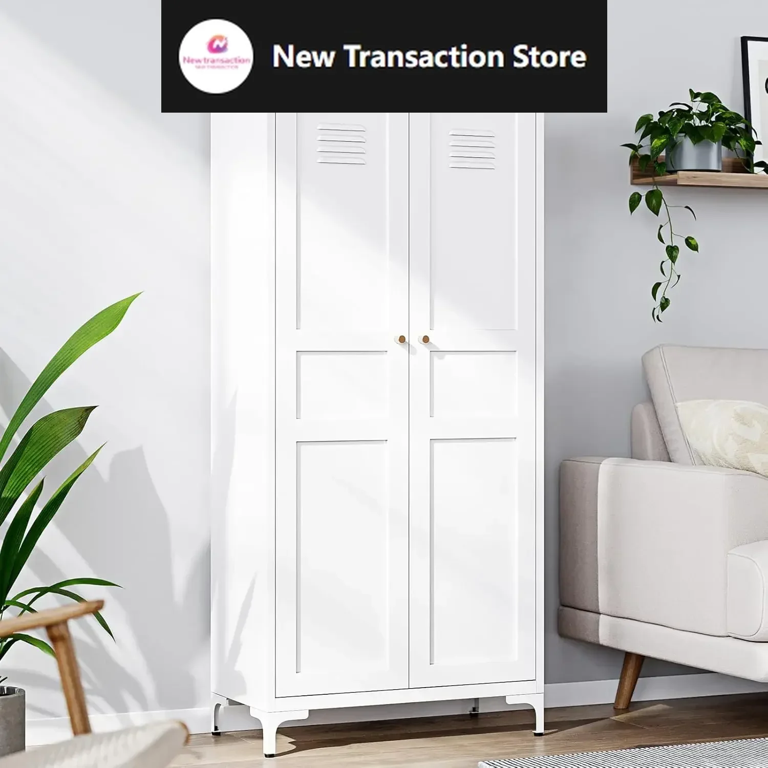 

Металлический шкаф для хранения, регулируемые полки — белый кухонный шкаф для хранения кладовой 61 дюйм, кухня, гостиная, столовая