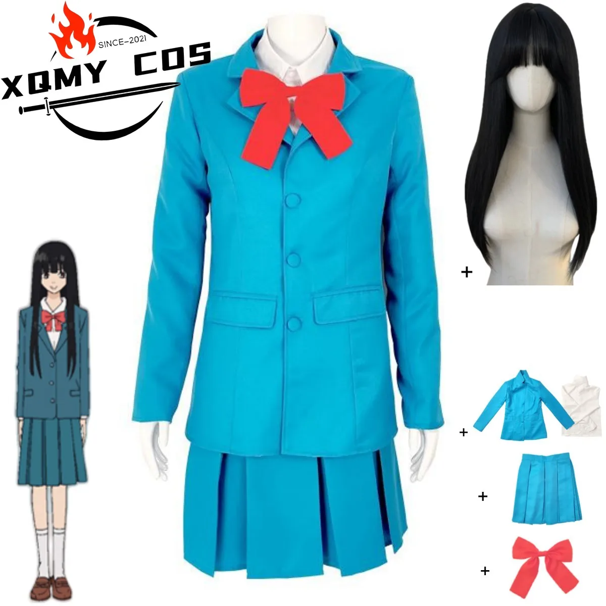 XQAnime Kimi Ni Todoke: de moi à vous Kuronuma Sawako Costume de Cosplay japon et corée du sud JK uniforme scolaire perruque femme mignon Su