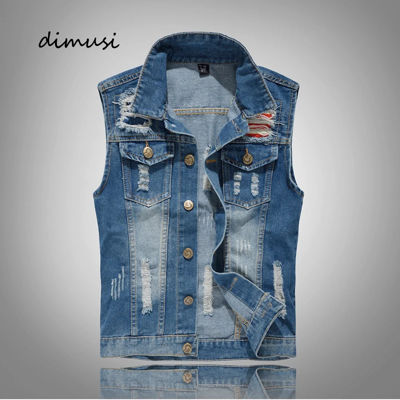 

Summer Men's Denim Vests Fashion Cotton Party Jean Waistcoat For Mens Slim Fit Hip Hop Embroider Sleeveless Jackets Clothing