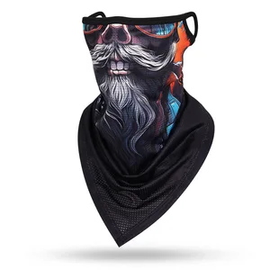 Cachecol de rosto multifuncional, barba, crânio, triângulo, máscara facial, bandana de ciclismo, Earloops, capa de rosto Balaclava, impressão 3D, protetor solar 8 principais vendas caveira com barba - №8