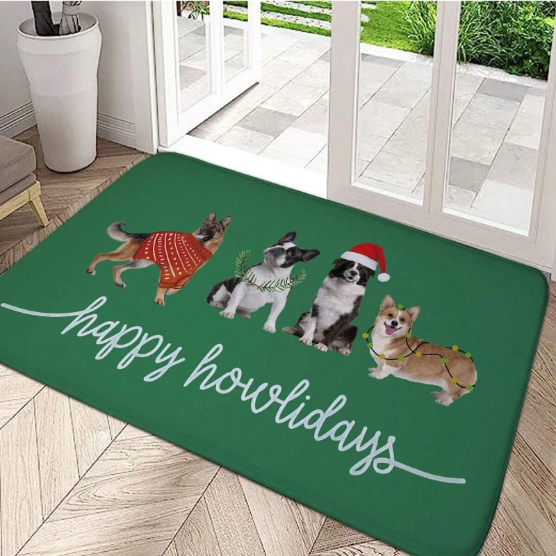 Floor Patterned Home Welcome Letter Print Door Mat Absorbent Quick-Drying Non-Slip Entrance Carpet For Living Room Bedroom Rug