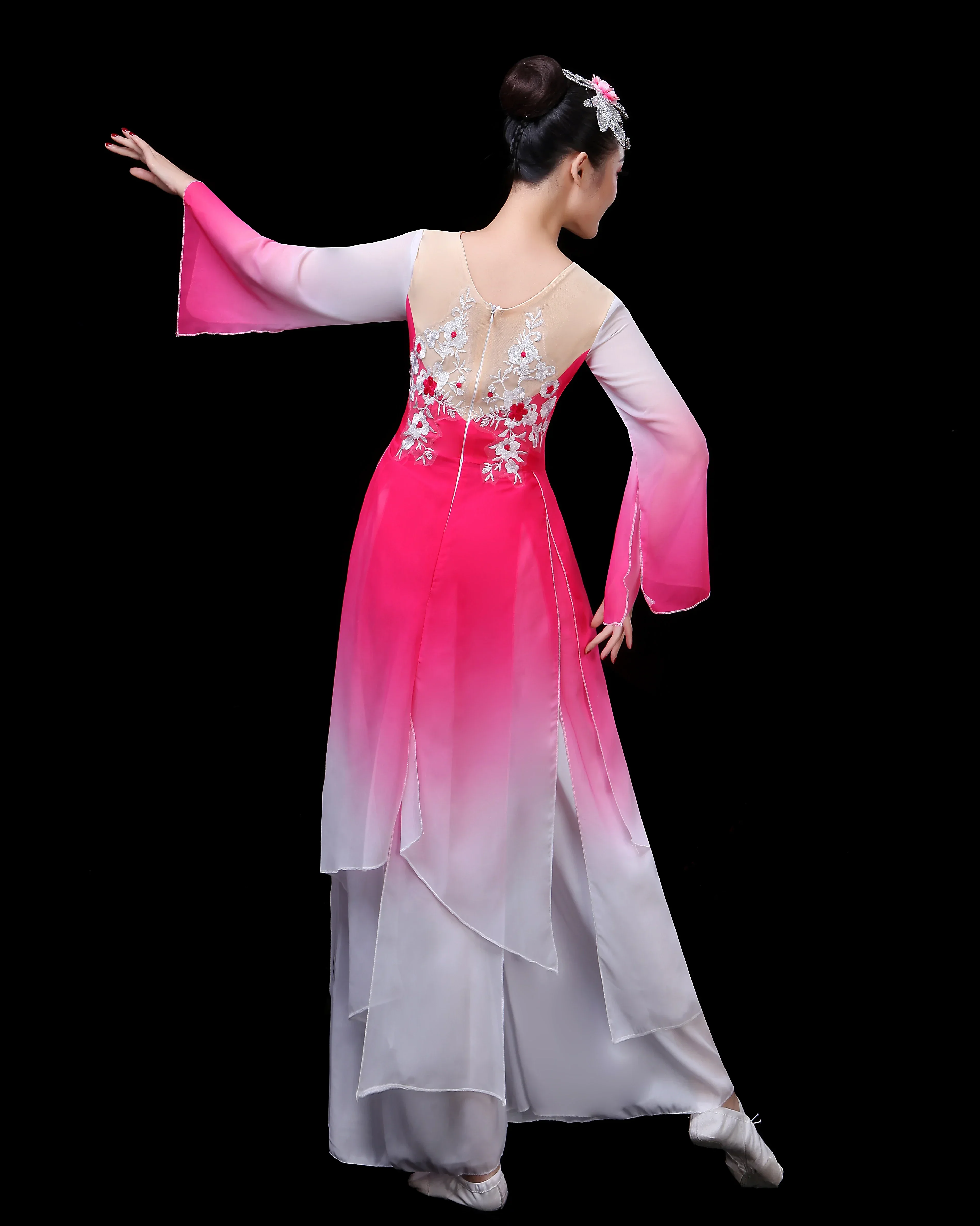 Classical Dance Costumes Female Elegant Umbrella Fan Dance Modern Hanfu Dancewear Ancient Chinese Square Costume for Stage