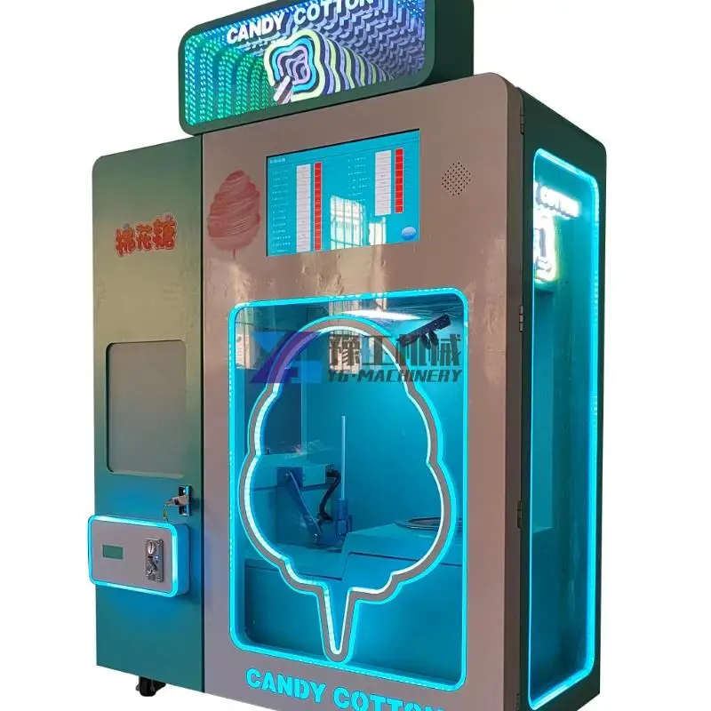 Commercial Electric Automatic Cotton Candy Machine Cotton Candy Automatic Food Vending Making Machine Large Maker