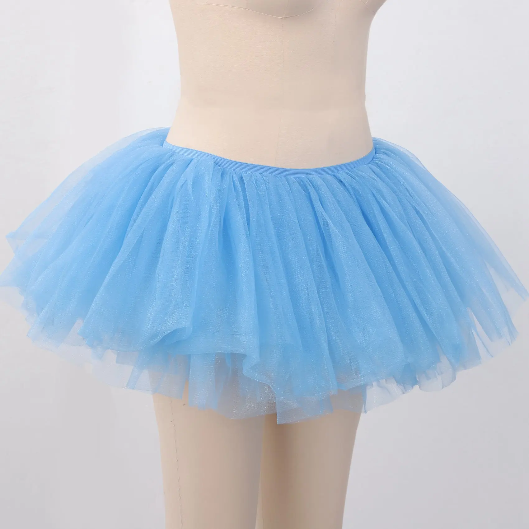 Tutu di Tulle da ballo Tutu a 5 strati Costume da ballo di fine anno Tutu di Tulle per donne e ragazze, blu