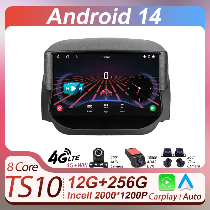 

2din Car Android For Ford EcoSport Eco Sport 2014 - 2018 Wireless Android Auto Radio Carplay Intelligent Car Systems Bluetooth