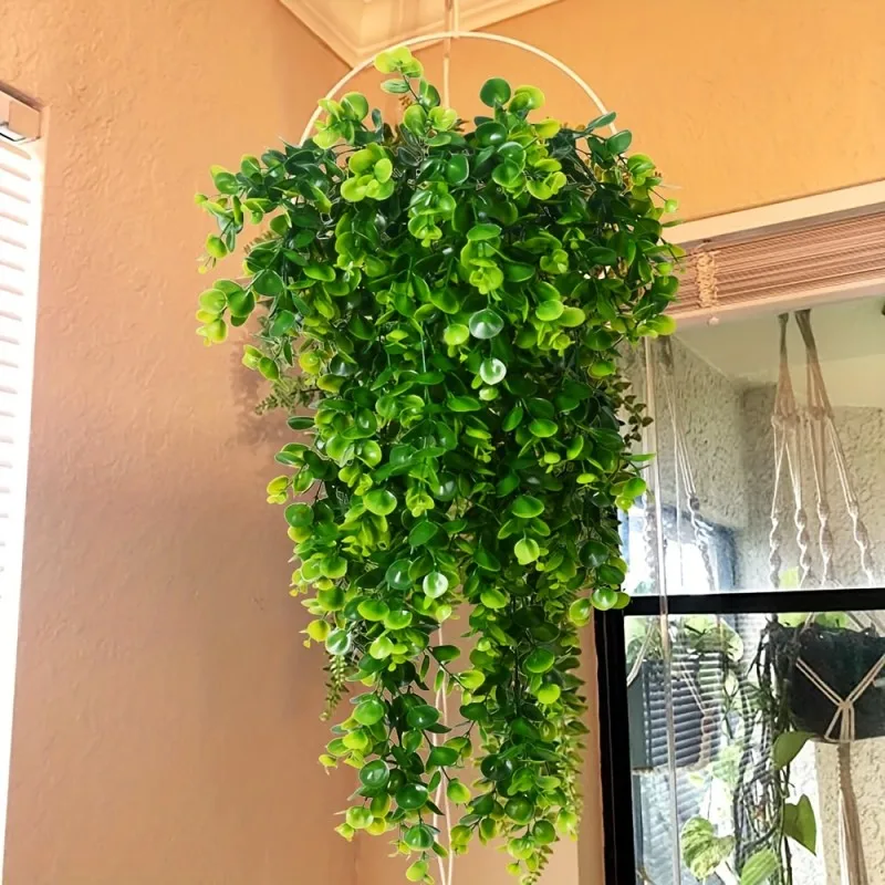 

1Pcs Artificial Rattan Eucalyptus Wall Hanging Simulation Greenery Fake Hanging Plants Vine Diy Home Outdoor Decor Plant