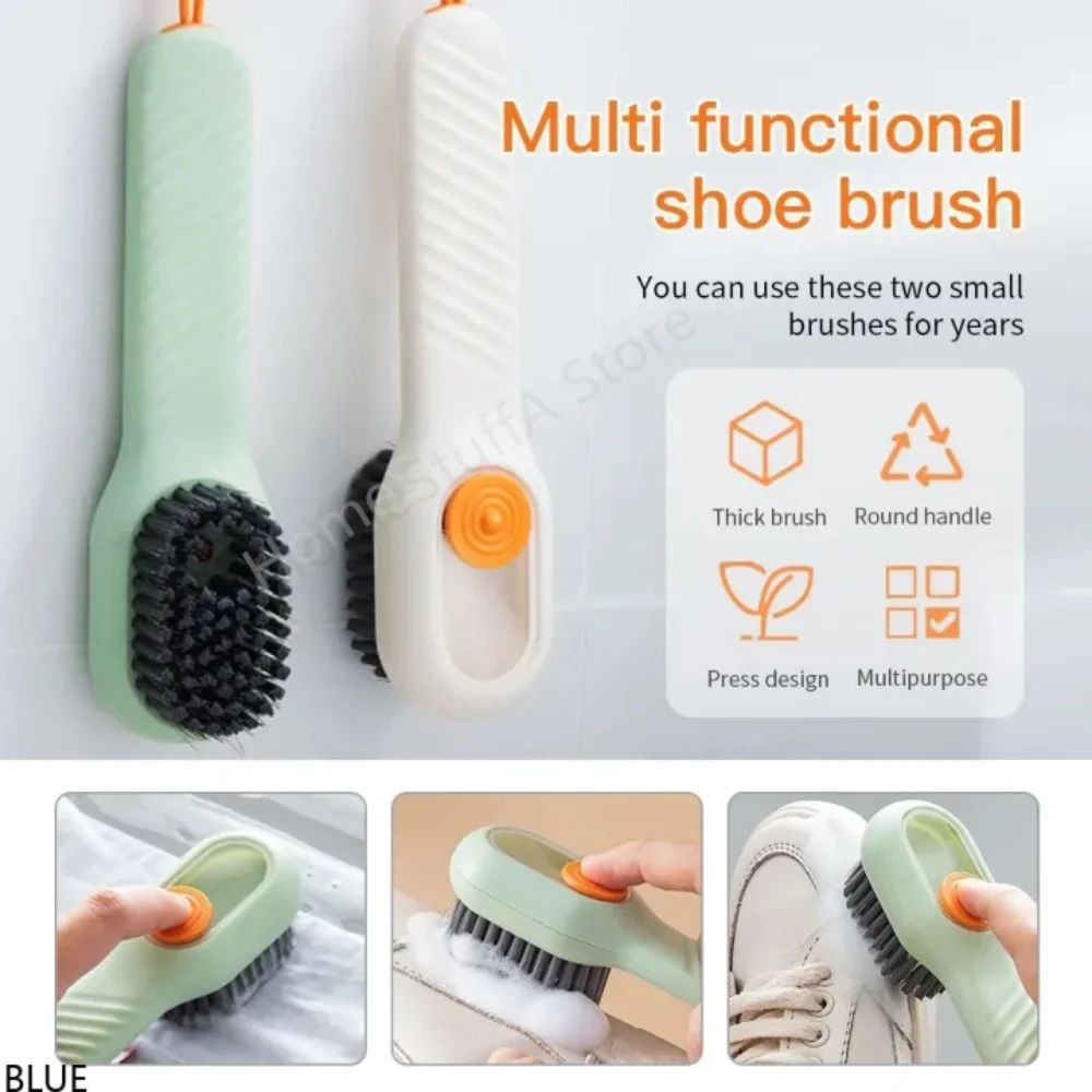 

Soft Raised Automatic Filling Liquid Cleaning Brush Multi Automatic Filling Liquid Discharge Handle Brush for Bowl Shoe Clothing