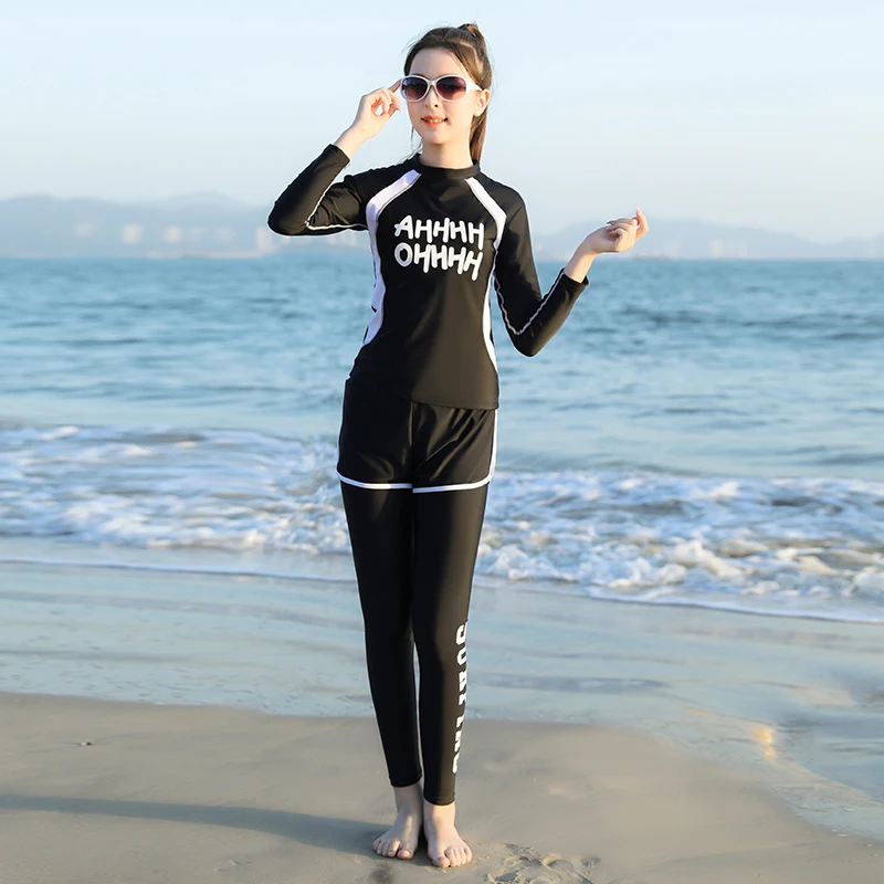 Girls\' Swimwear Rash Guard Bathing Suit 3 Pieces Swimsuits Sports Surfing Pants UPF 50+ Long Sleeves Wetsuit Beachwear