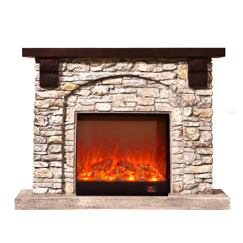 Imitation stone American style fireplace decorative cabinet simulation fire home electronic heater fireplace core