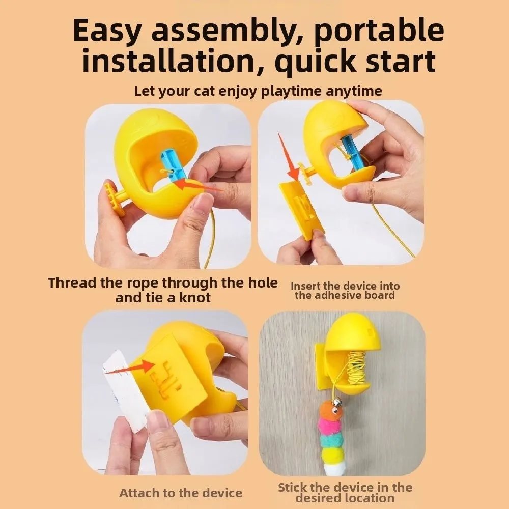 Creative Electric Door Hanging Automatic Lifting Elastic Rope Elastic Rope Pet Rechargeable Funny Interactive Cat Yoyo Ball