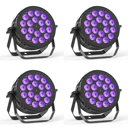 Yiflamefly 4 Stück 18 x 8 W RGBW LED-Bühnenpar-Licht mit DMX512-Soundaktivierung, automatischer Master-Slave-Modus für Hochzeits-Bühnenauftritte