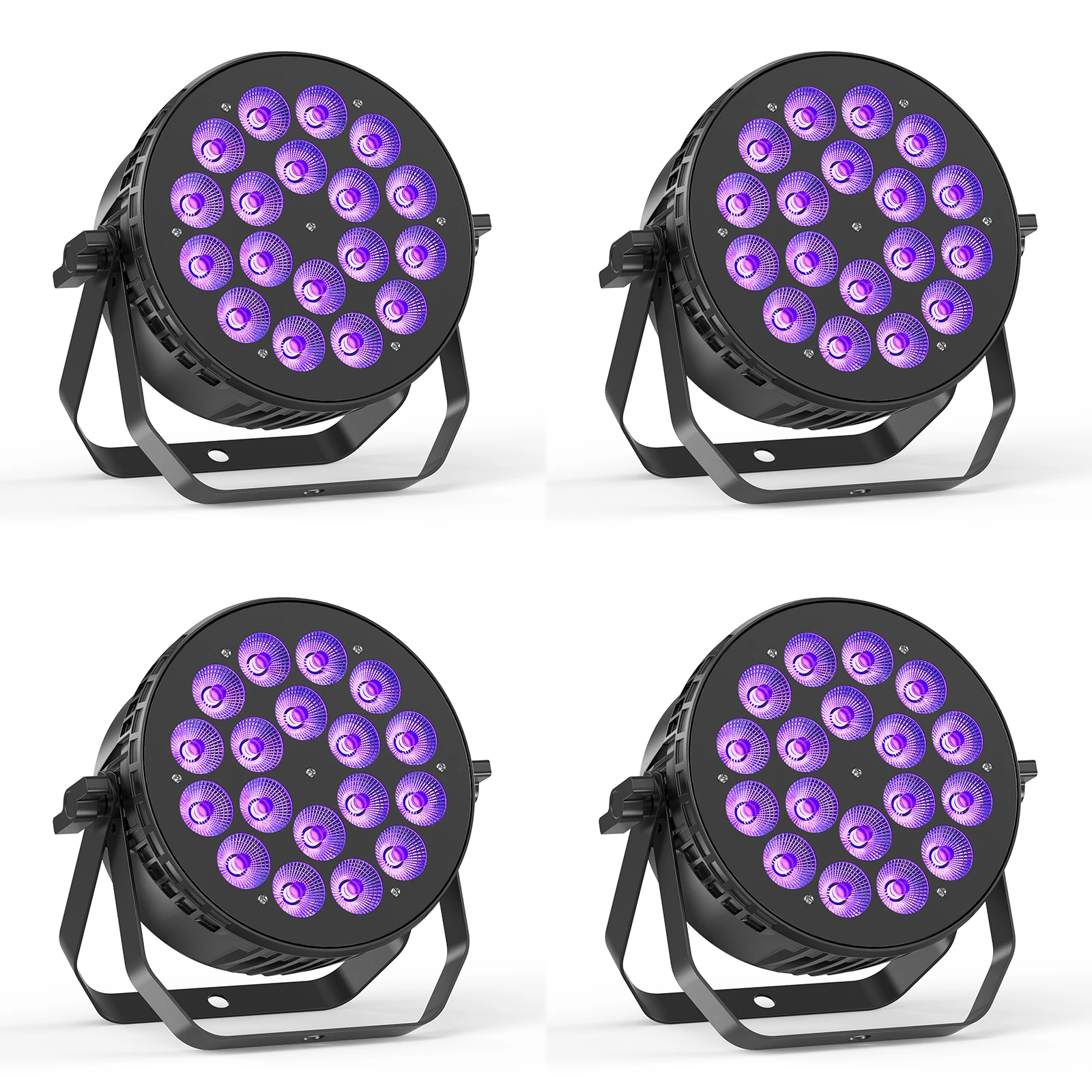 Yiflamefly 4 Pcs 18X8W RGBW LED Stage Par Light with DMX512 Sound Activated AUTO Master-slave Mode for Wedding Stage Performance