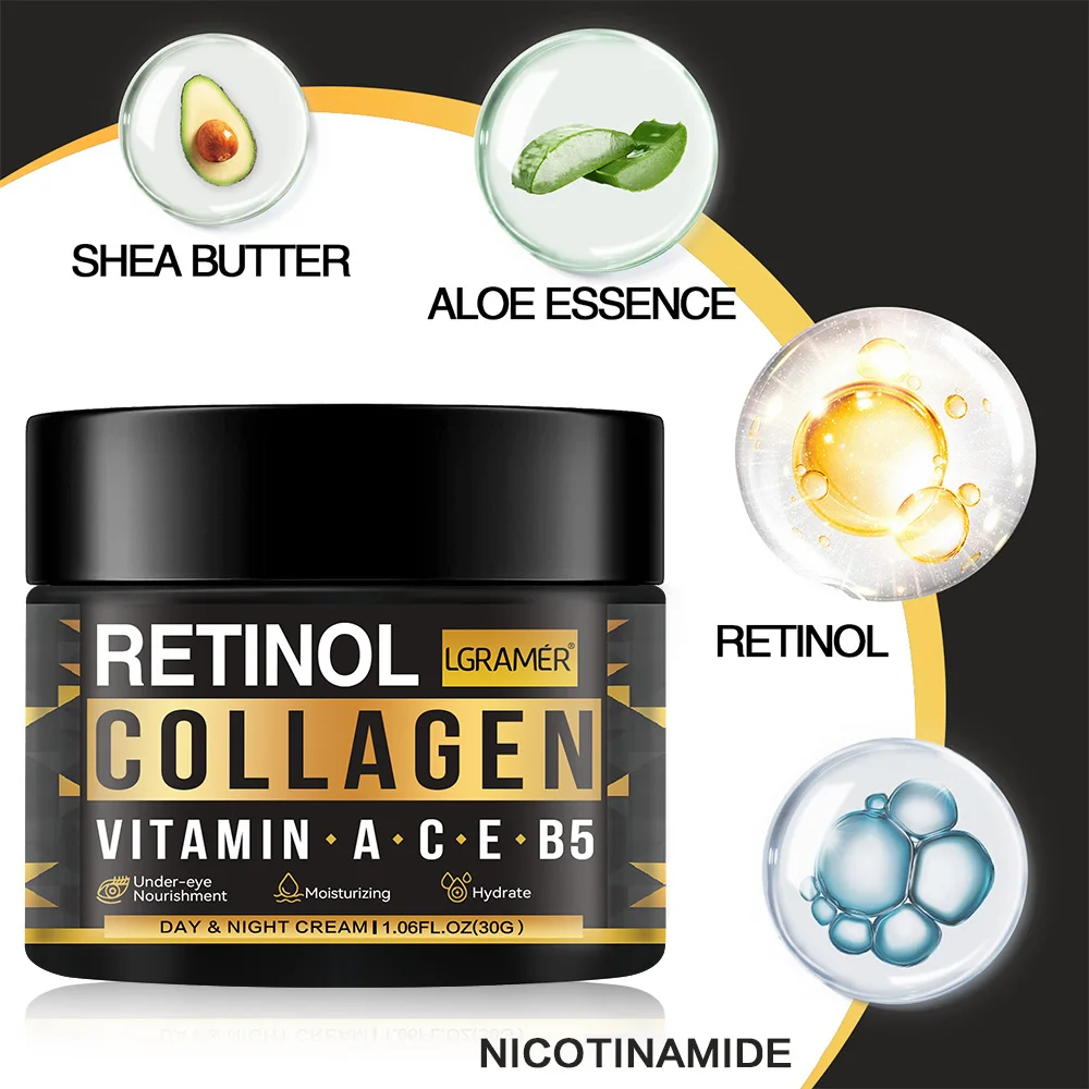 Men\'s Retinol Collagen Face Cream Skincare Moisturizing Brightening Hydrating Smooth Wrinkles Firming Facial Face Men Skin Care