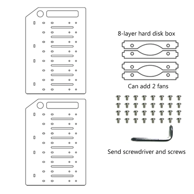 3.5 In DIY Acrylic Hard Disk Bracket Bay Desktop Computer External Hard Shelf Rack HDD Storage Box for C