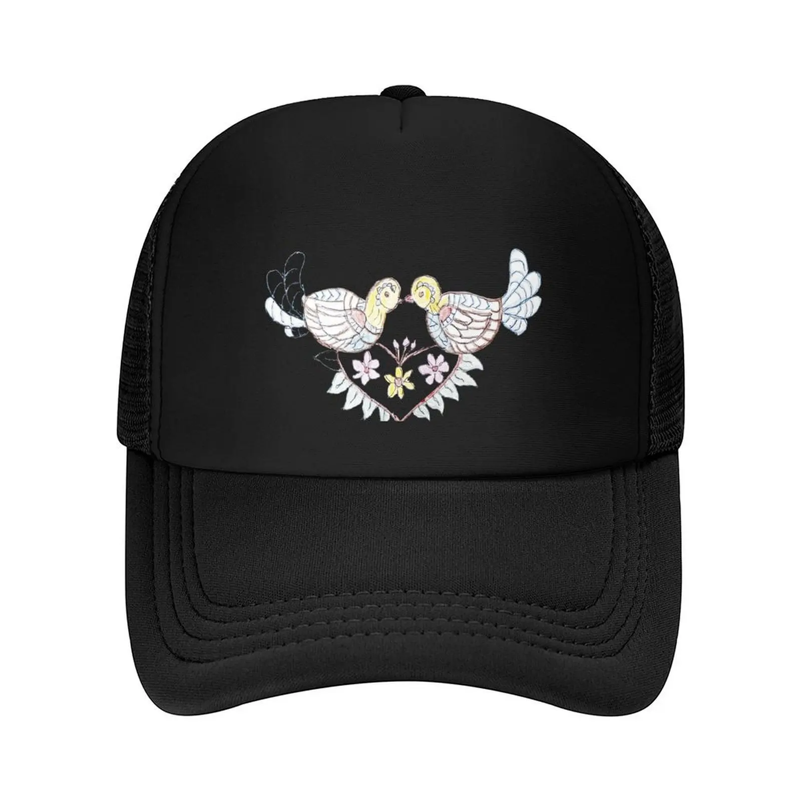 

Birds love, hand draw Baseball Cap Luxury Cap tea Hat Dropshipping sailor cap for men Sun Hats For Women Men's