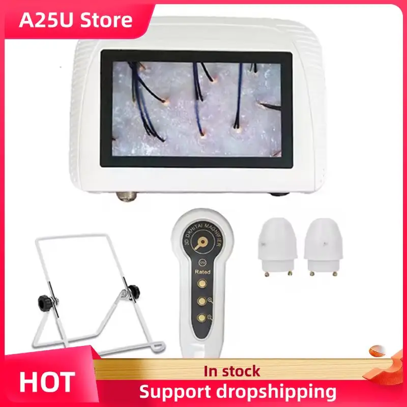

A25U Skin Hair Scalp Detector Analyser For Diagnosis Skin Care Tools With 2 Lens Rechargeable US Plug