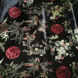 France imported black jacquard tapestry satin 3D jacquard brocade fabric for dress cushion cover curtain patchwork 114cm width