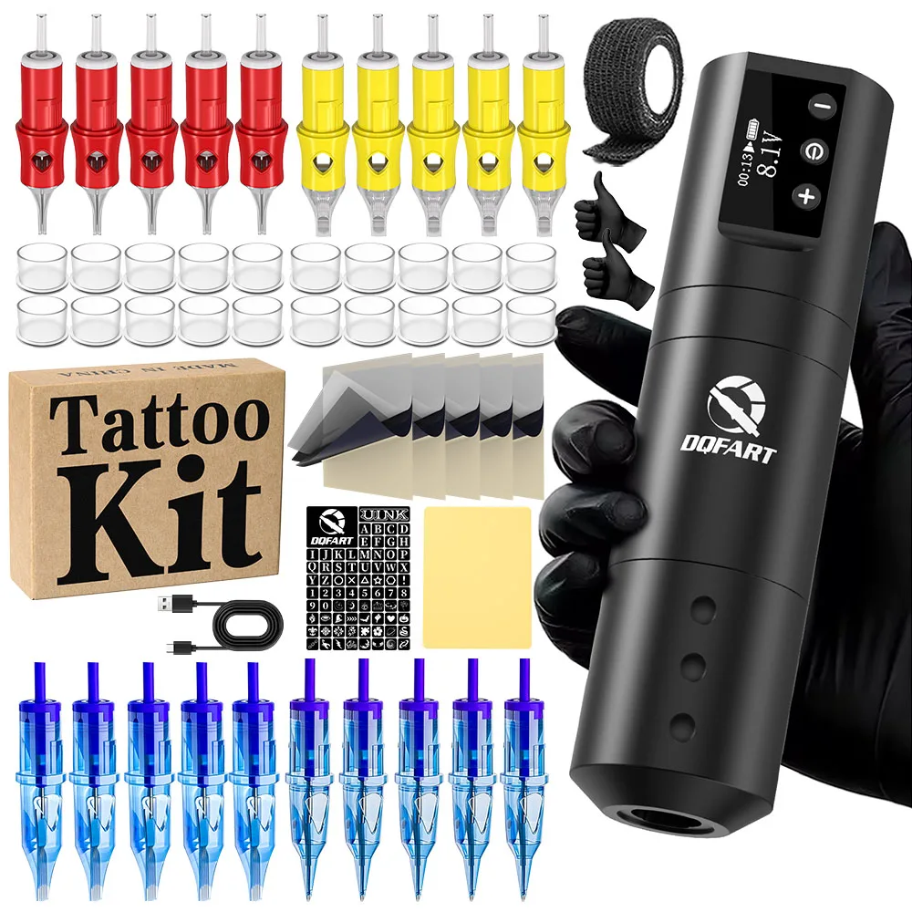 

DQFART 8V/8500rpm 4.2mm Wireless Tattoo Pen Tattoo Kit Tattoo Machine 4 Hours Working Tattoo Supplies Tattoo Accessories