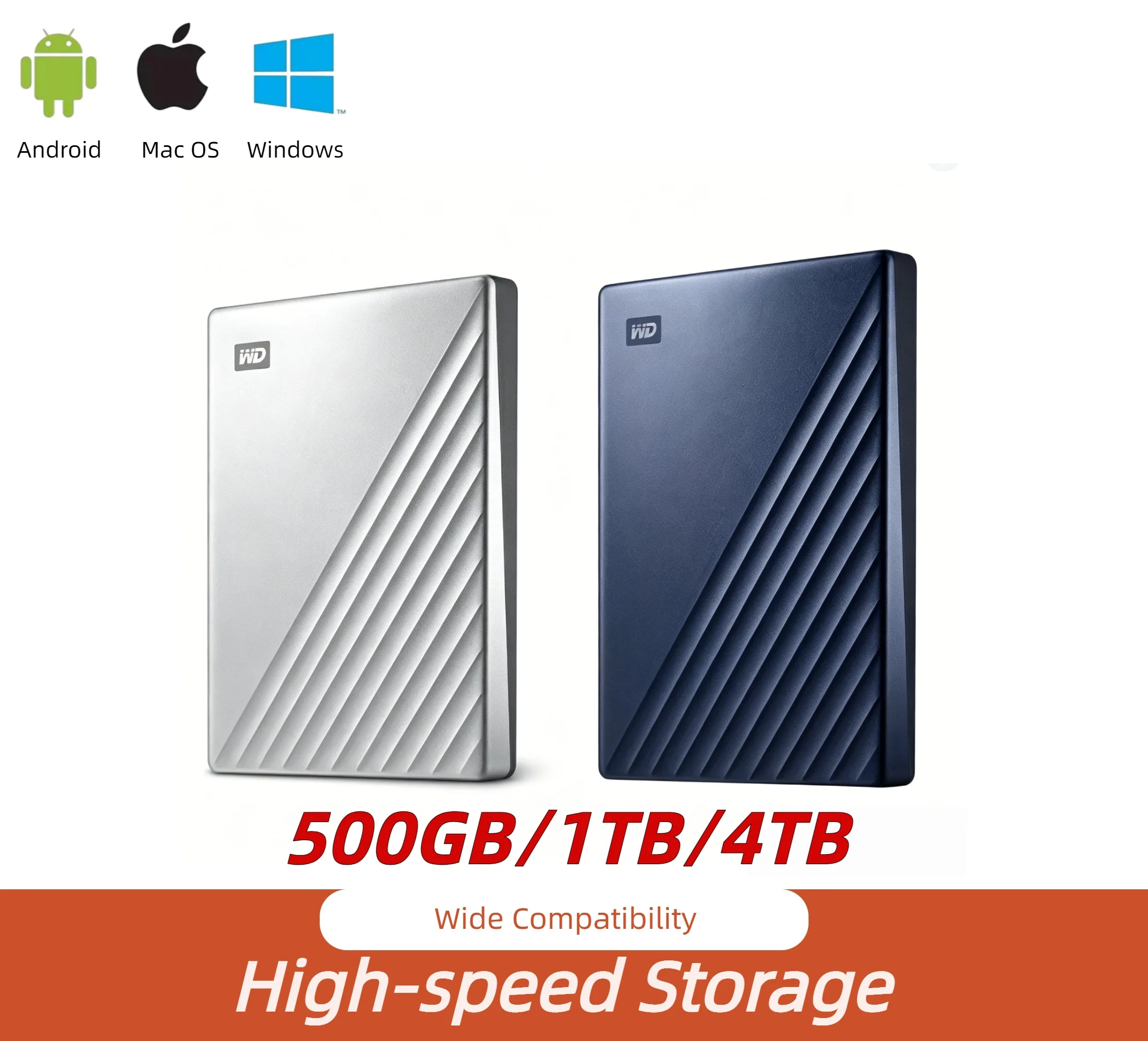 

OEM For WD Expansion Metal Edition Portable Hard Drive My Passport Ultra Western Digital 500GB 1TB 2TB 4TB China Travel Package