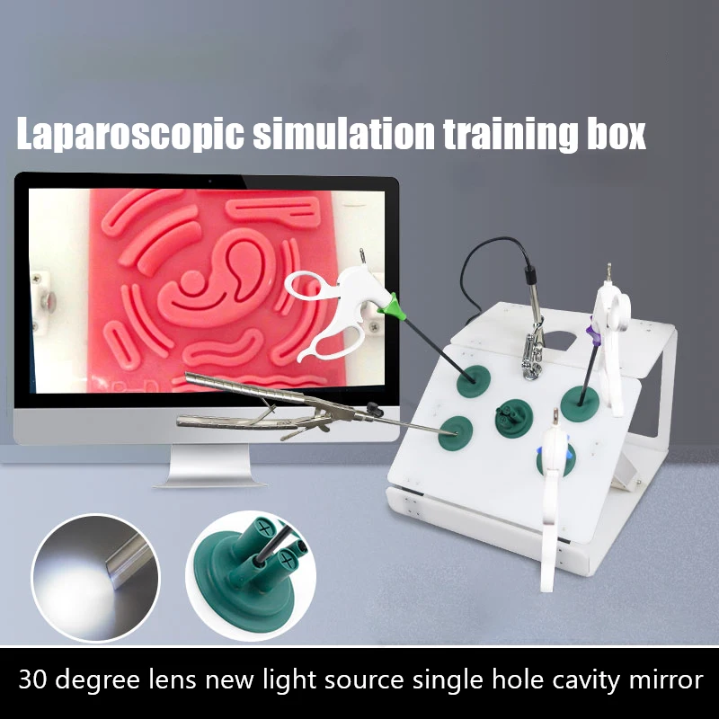 Professional Laparoscopic Training Box Surgery Forceps 3D Silicone Skin Suture Pad 30° Endoscope Simulated Surgical Instruments