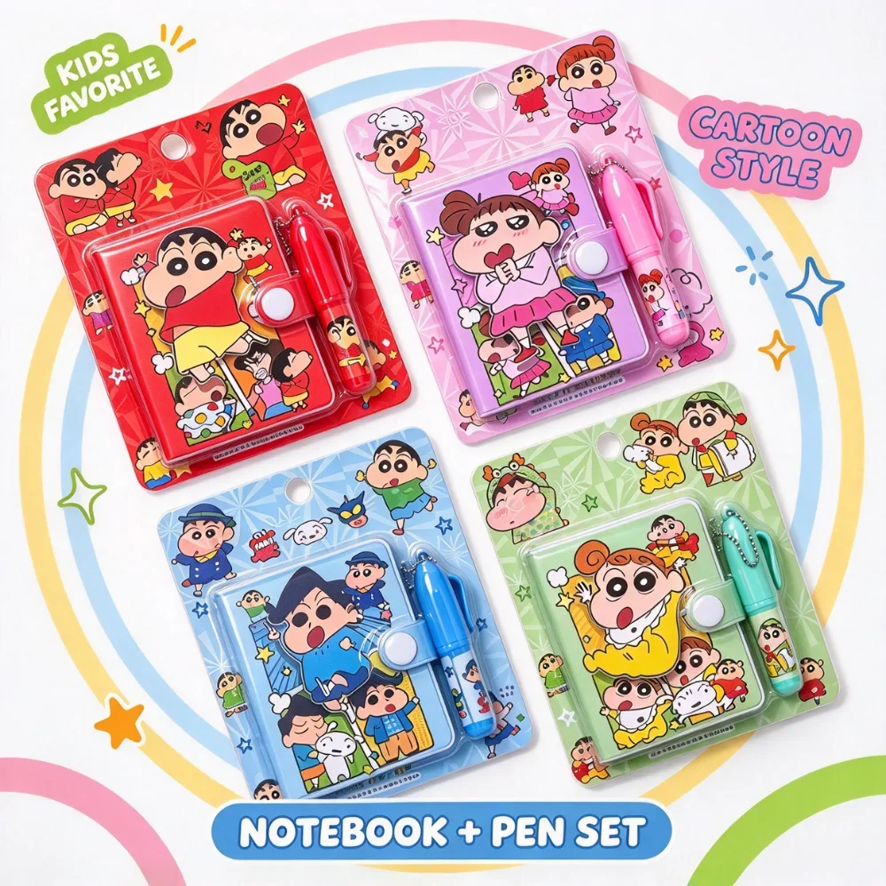 NEW Classics Crayon Shin-chan Cartoon Pocket Book Cute Mini Notebook Stationery Set Christmas Birthday NEWYEAR Gifts クレヨンしんちゃん