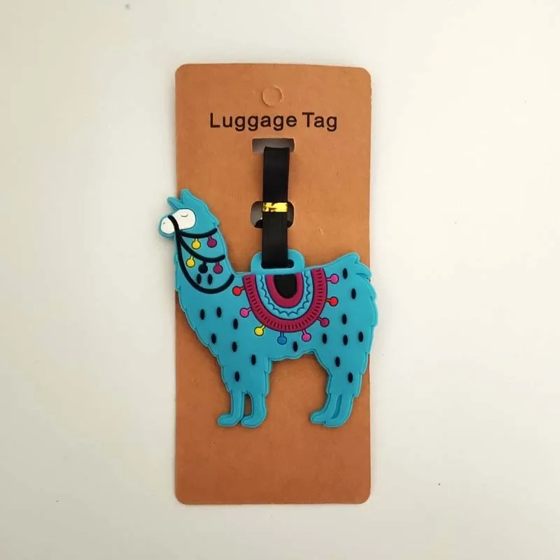 Cute Camel & AlpacaTravel Accessories Luggage Tag Silica Gel Suitcase ID Address Card Holder Baggage Boarding Tag Wedding Gift