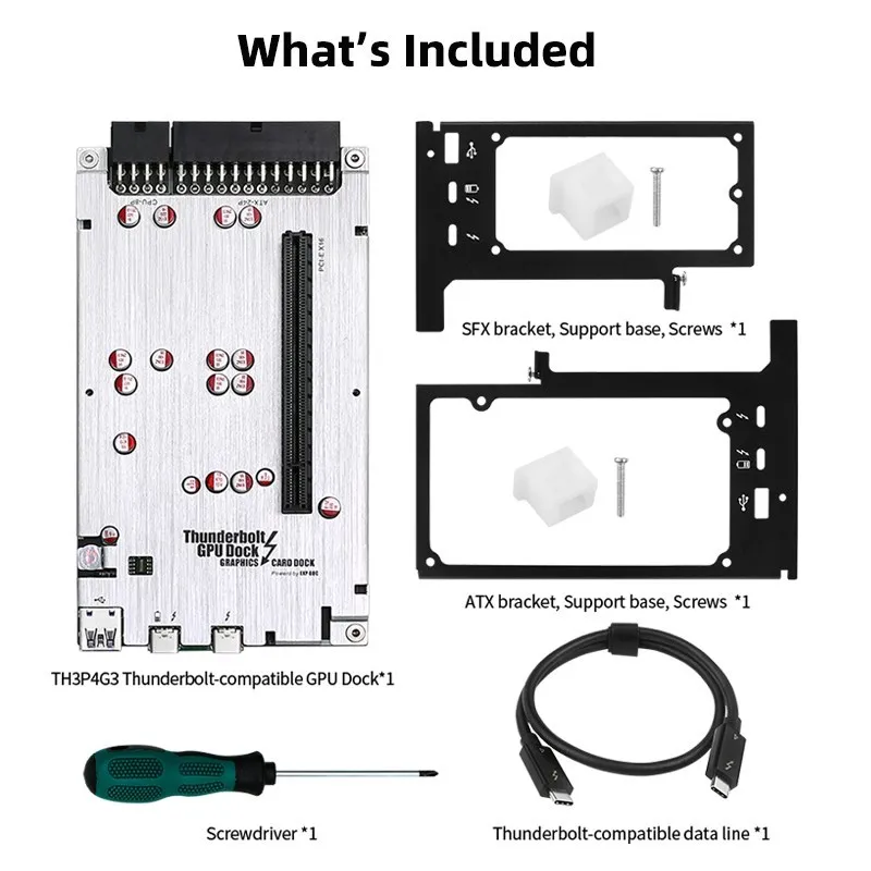 Base de carga TH3P4G3 para ordenador portátil, dispositivo de carga PD de 85W, compatible con Thunderbolt, GPU, Notebook a tarjeta gráfica externa,