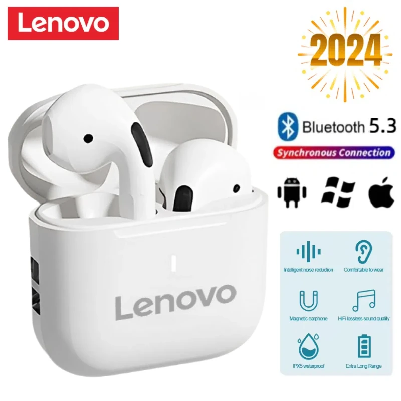 Lenovo Ap05 Wireless Earphone HiFI In-ear Stereo With Microphone Bluetooth Touch Waterproof Noise-cancelling Various Headphones