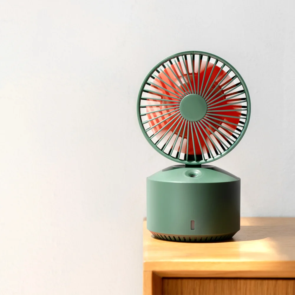พัดลมสเปรย์ USB ขนาดเล็กตั้งโต๊ะแบบชาร์จไฟได้พัดลมสร้างความชื้นในเครื่องปรับอากาศขนาดเล็กพัดลมทำความเย็น