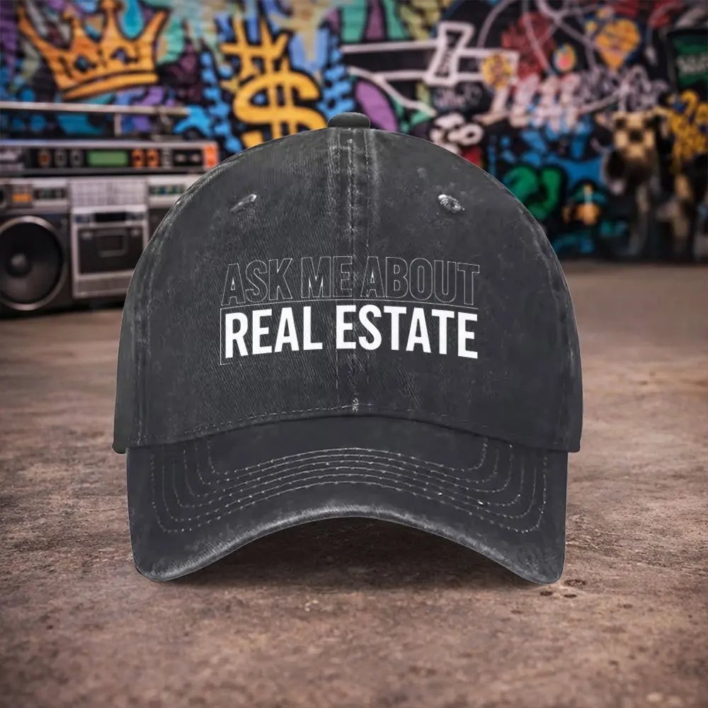 1pc Unisex Property Slogan Vintage Washed Baseball Cap - Men'S Trendy Hat - Versatile Duckbill Cap - Fun Print - Unique Birthday