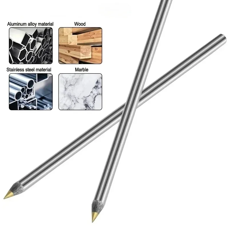 2pcsScribe Pen Carbide Scriber Pen Metal Wood Glass Tile Cutting Marker Pencil Metalworking Woodworking Hand Tools